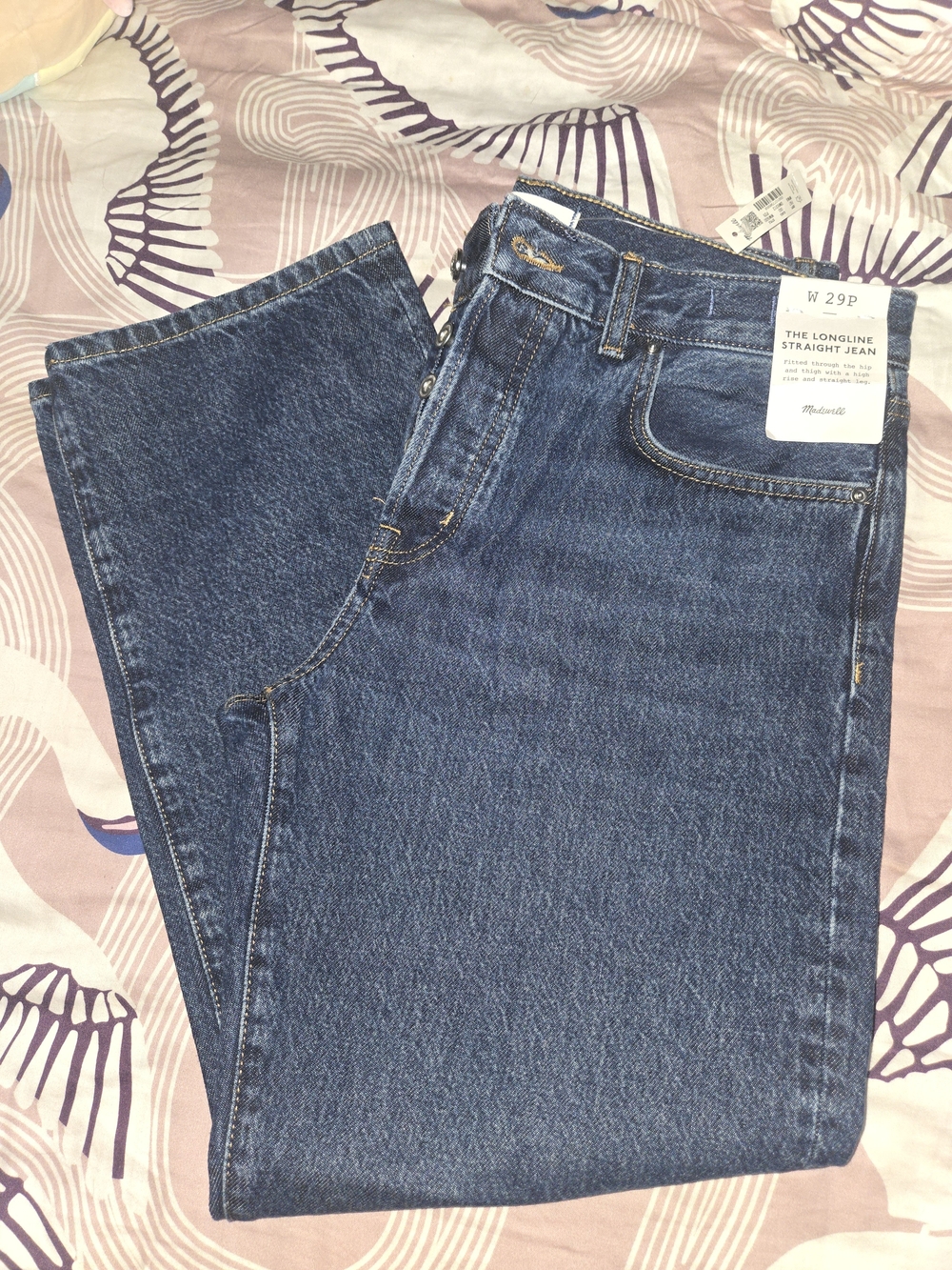 Madewell Petite Longline Straight Jean In Mckinney Wash - Picture 7 of 7